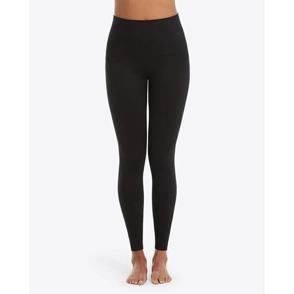 Spanx Black Look At Me Now Seamless Leggings L - Picture 1 of 6